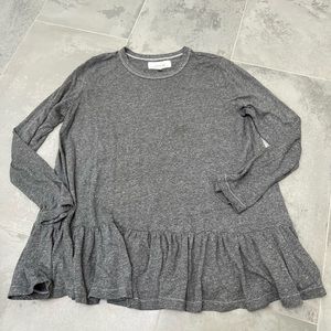 EUC - The Great - Peplum oversized long sleeve tee